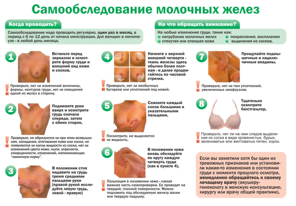 самообследование молочных желез